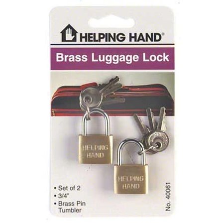 HELPING HAND COMPANY USA Helping Hands Solid Brass Luggage Lock  40061 - Pack of 3 40061